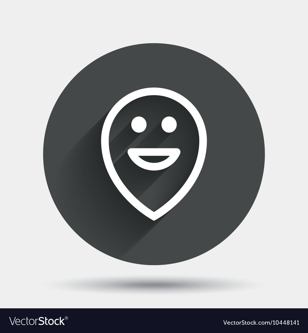 Happy face map pointer symbol smile icon