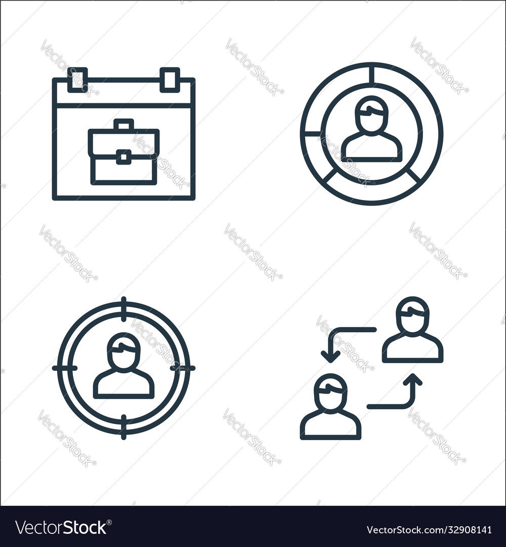 Human resources line icons linear set quality