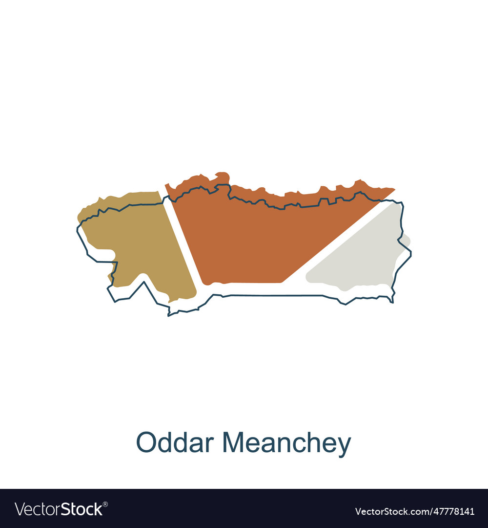 Map of oddar meanchey modern with outline design Vector Image