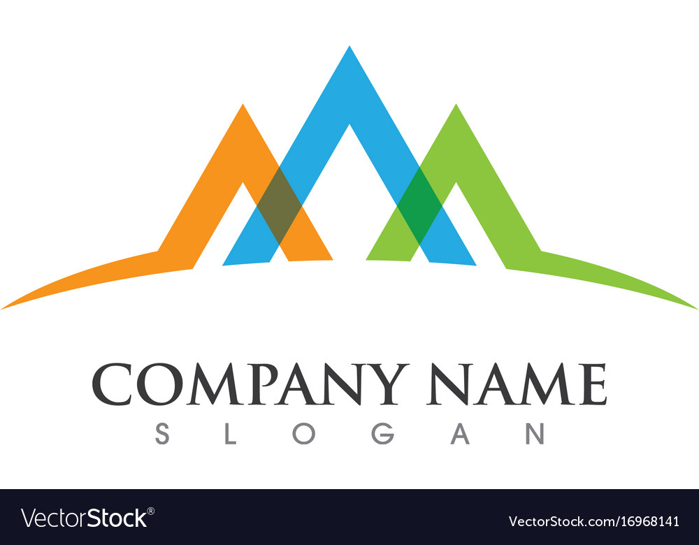 Mountains logo template Royalty Free Vector Image