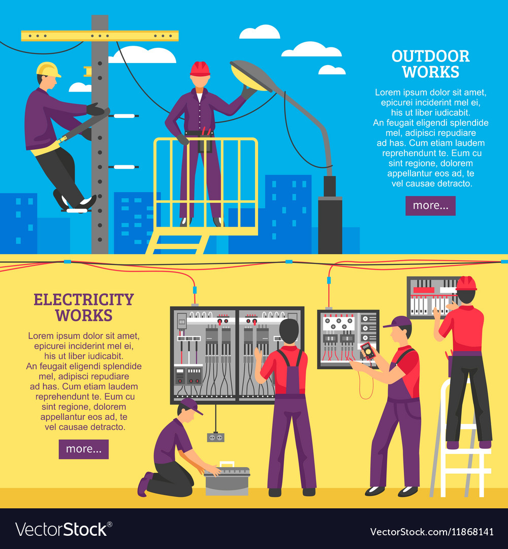 How Electricity Works >> People Doing Electrical Works Horizontal Banners How Electricity Works >> People Doing Electrical Works Horizontal Banners