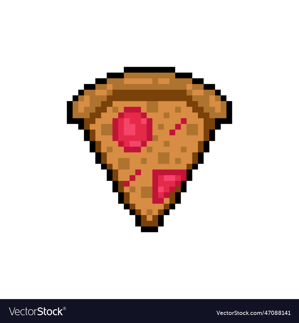 Pizza pixel art design isolated Royalty Free Vector Image