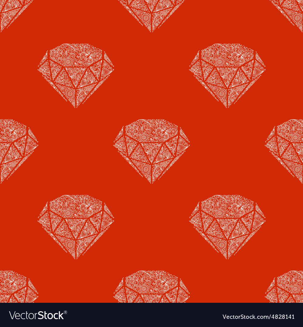 Seamless pattern of vintage diamonds