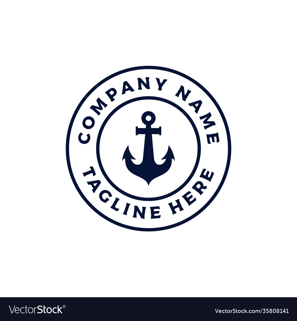 Vintage retro anchor emblem logo design Royalty Free Vector