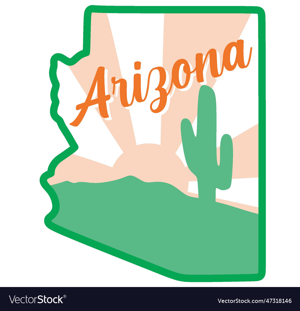 Arizona state united states of america Royalty Free Vector