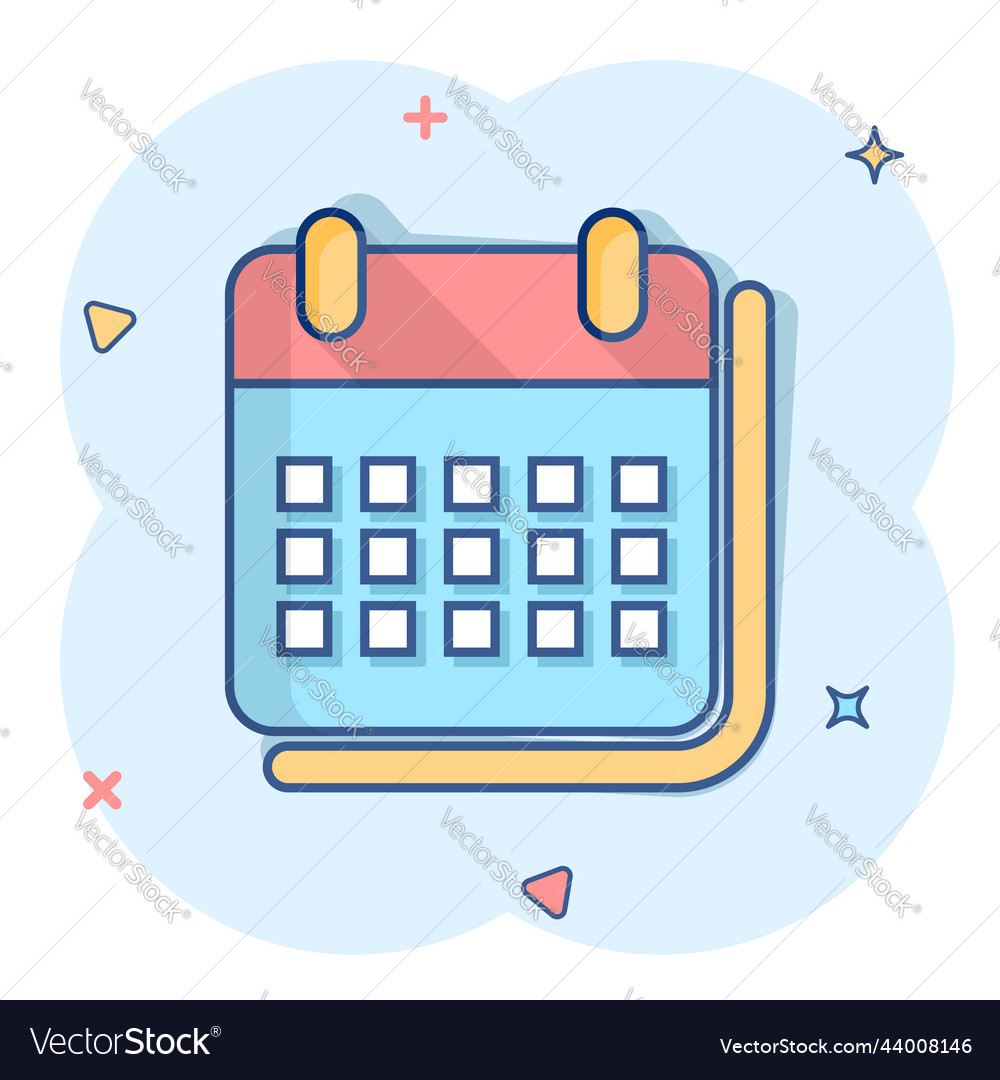 Calendar organizer icon in comic style Royalty Free Vector