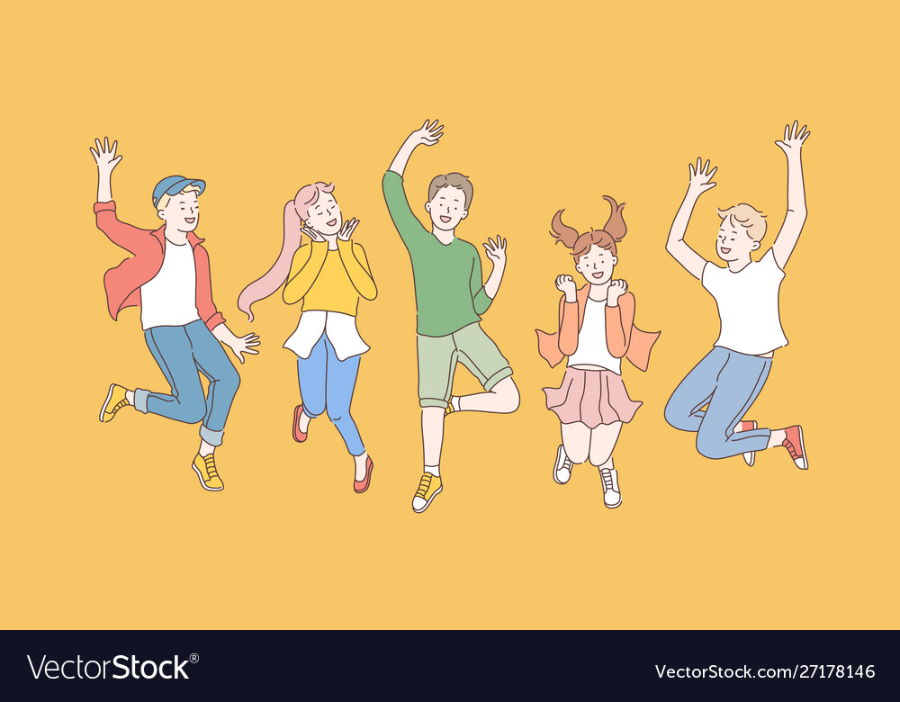 Childhood friendship party concept Royalty Free Vector Image