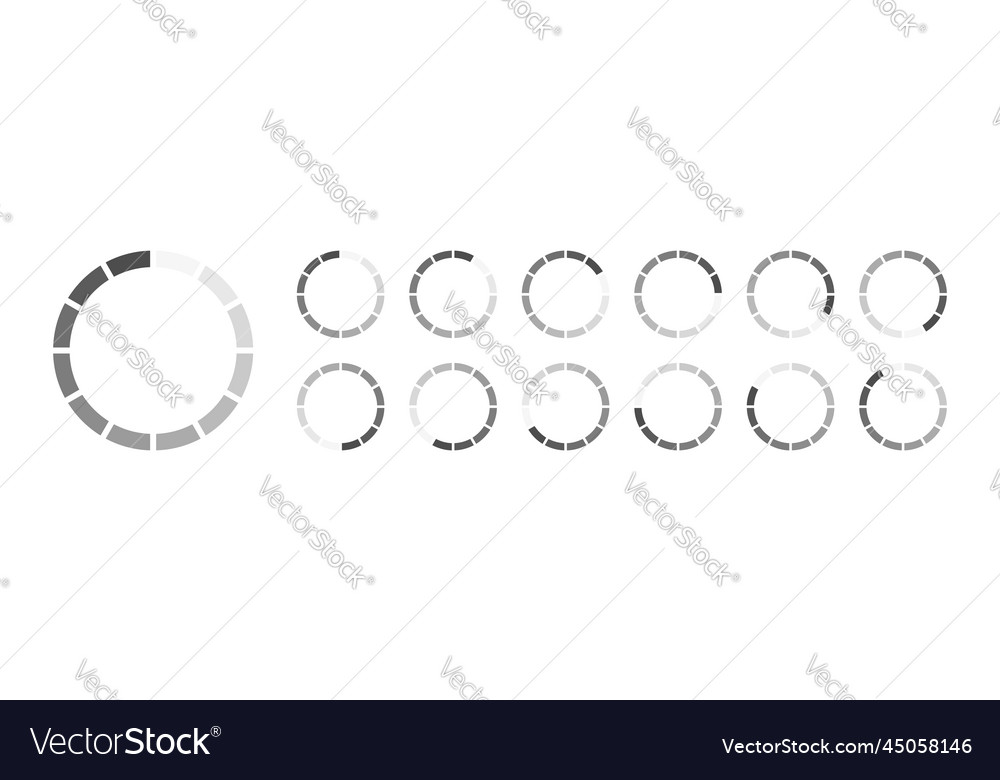 Circular loading buffering icons vector image Circular loading buffering icons