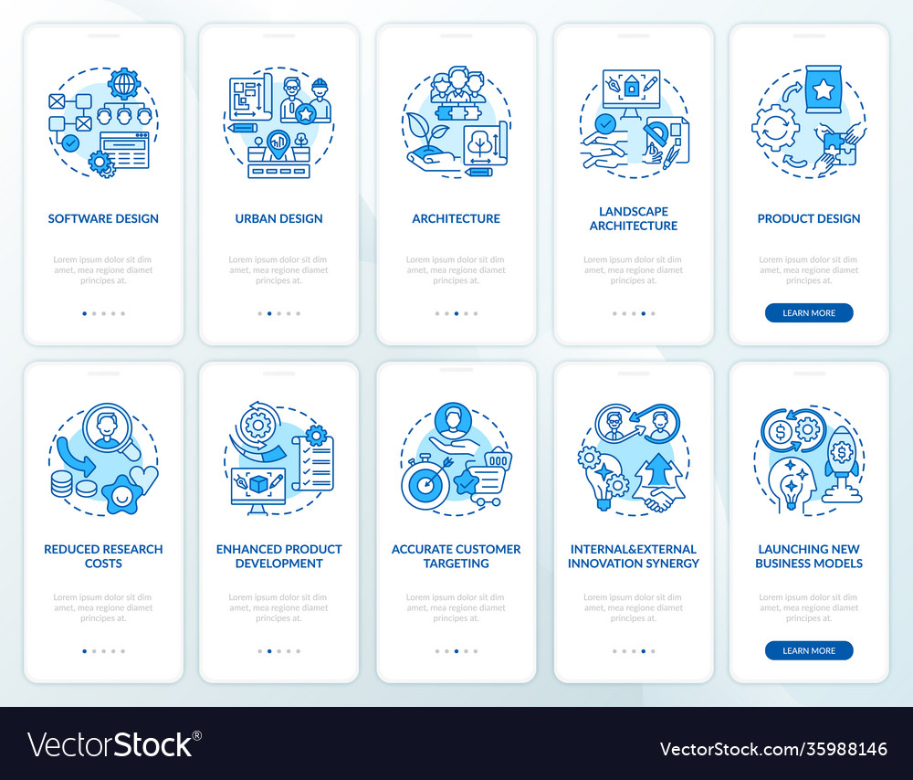 Collaborative development onboarding mobile app Vector Image Collaborative development onboarding mobile app