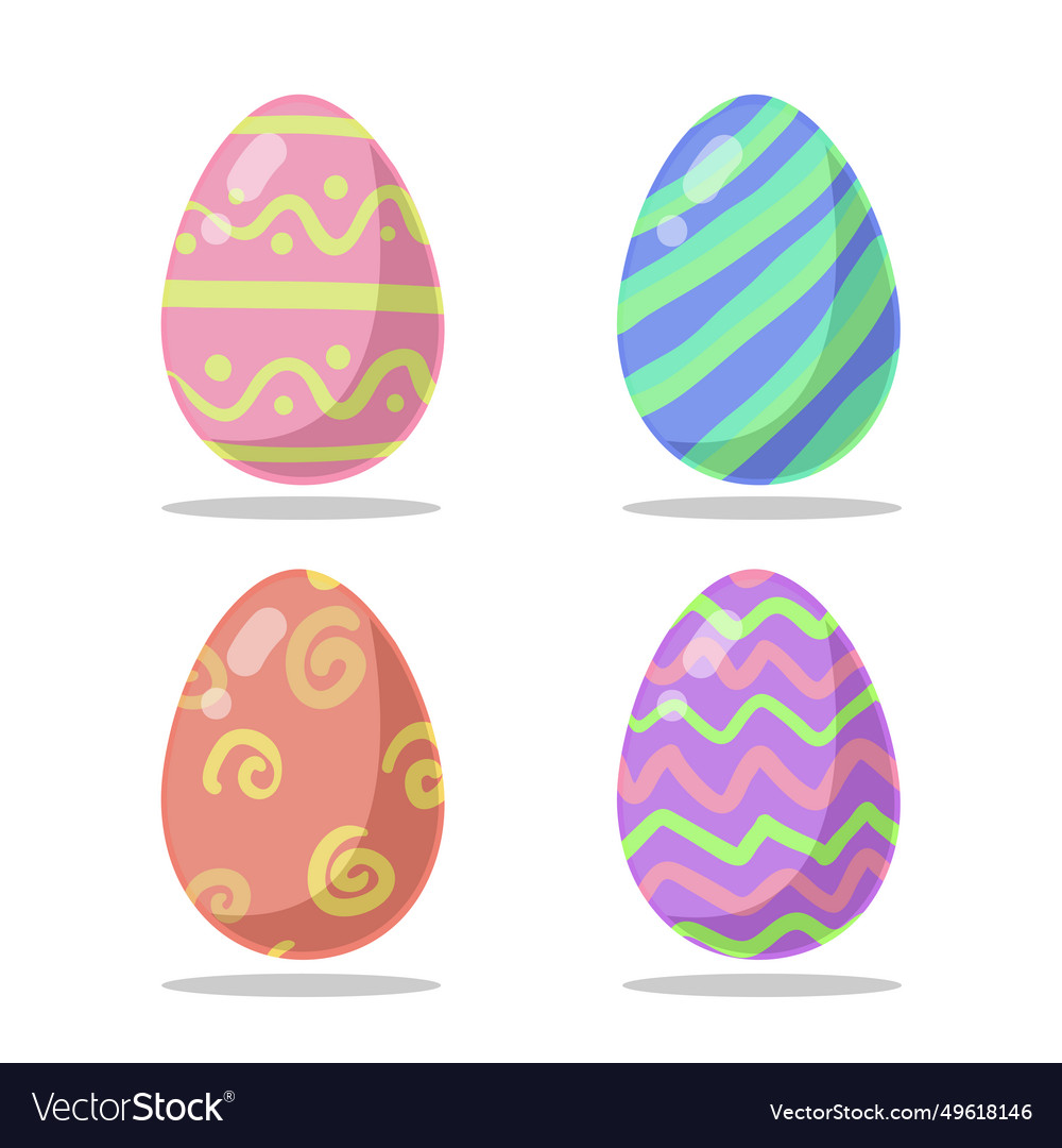 Colored easter eggs pattern with different style vector image Colored easter eggs pattern with different style