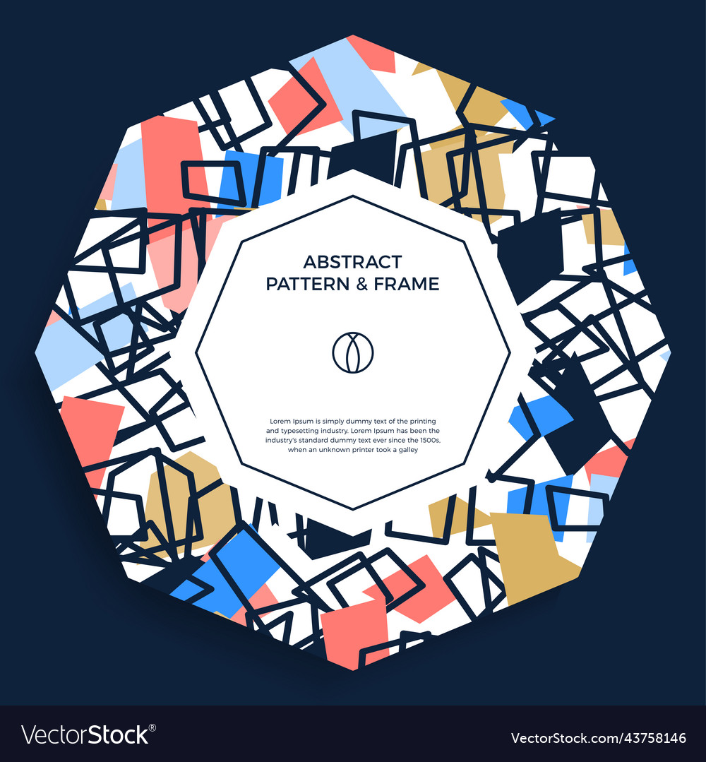 Colorful hand draw abstract shapes frame border Vector Image