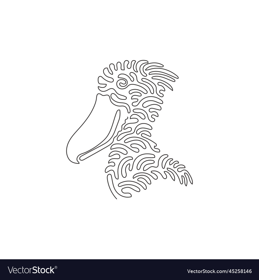 Continuous curve one line drawing of very large vector image Continuous curve one line drawing of very large