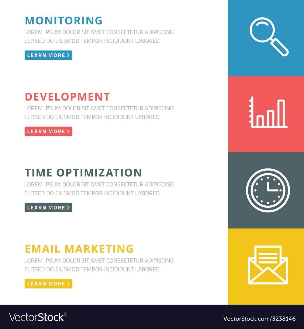 Flat design concept for monitoring development