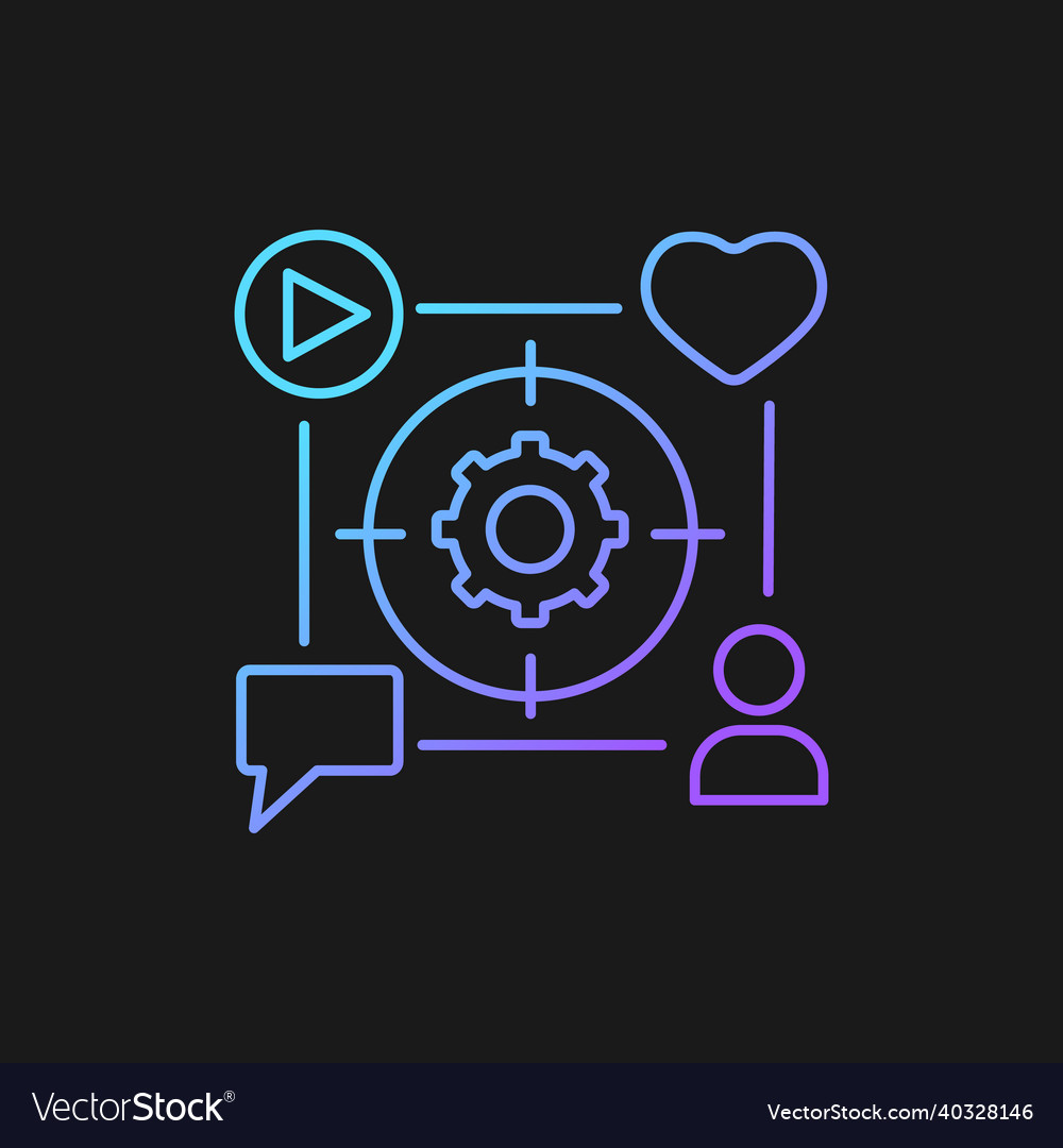 Fokus und Aufmerksamkeit Management Gradienten-Symbol vector image Fokus und Aufmerksamkeit Management Gradienten-Symbol