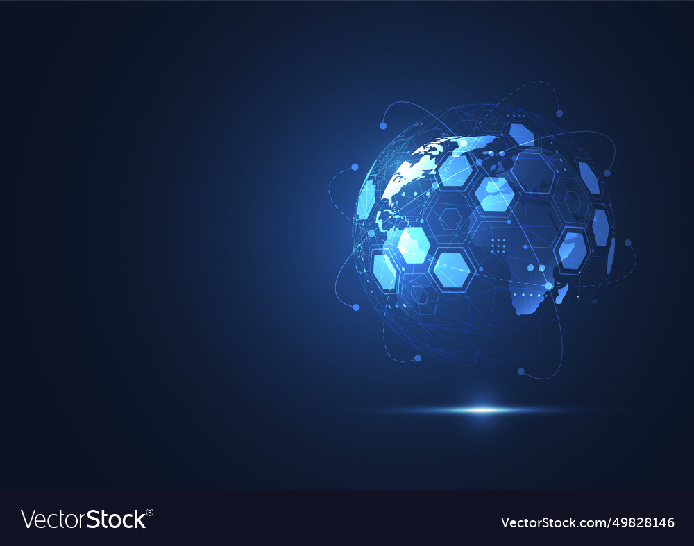 Global network connection world map point