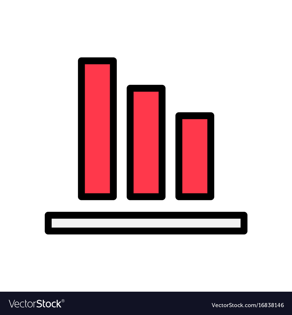 Graph down icon isolated on white background