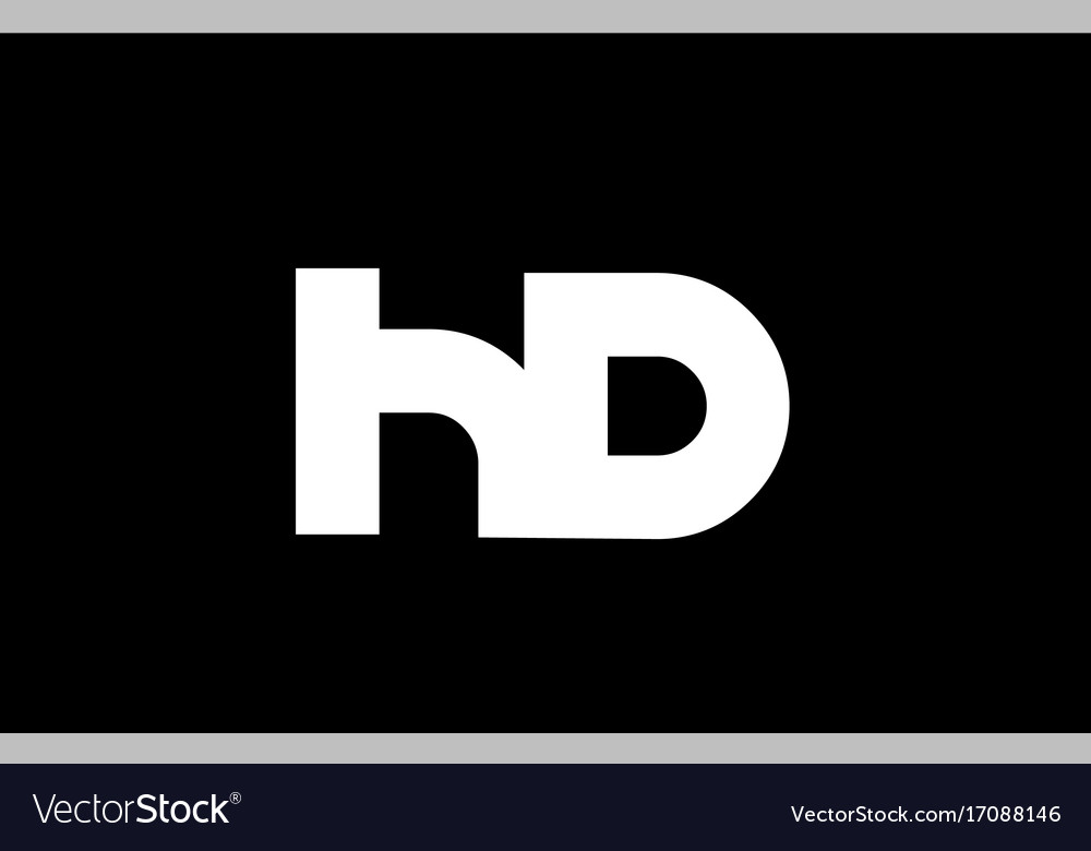 Hd h d schwarz weiße kühne Buchstaben-Logo