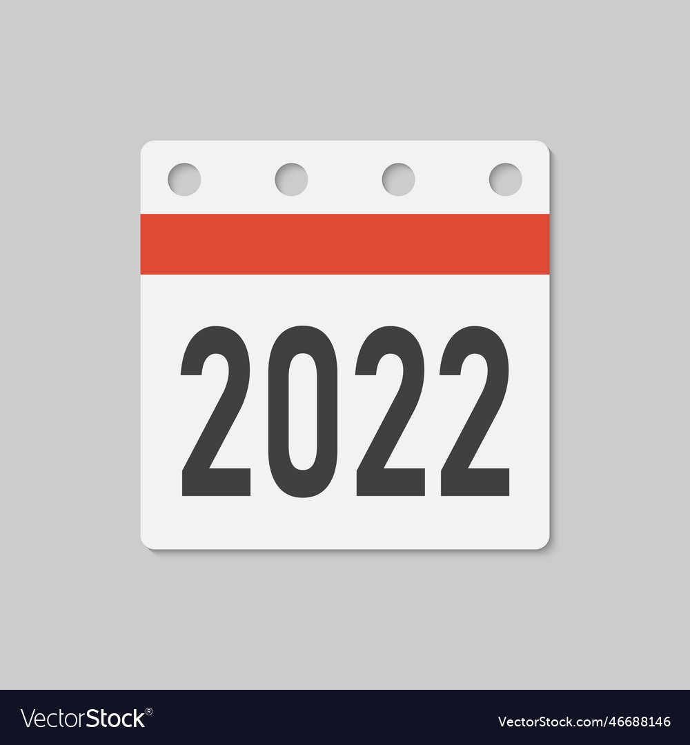 Icon calendar year 2022 Royalty Free Vector Image