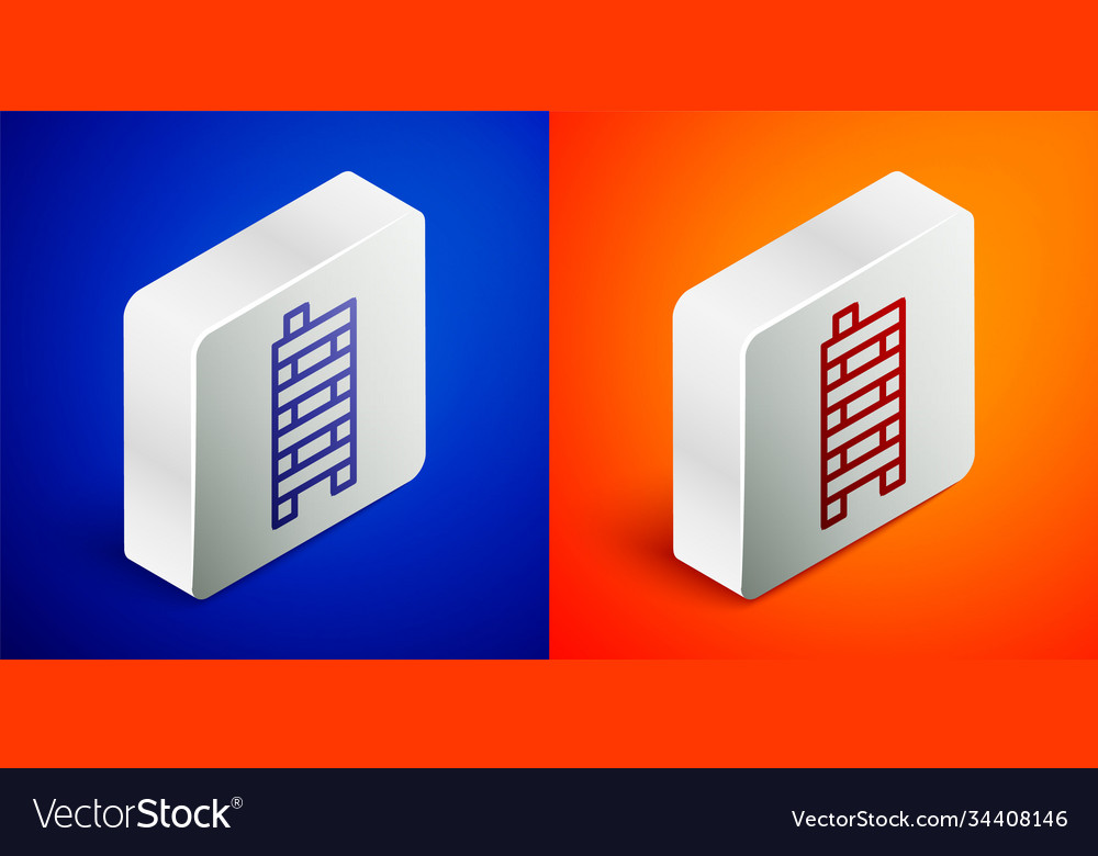 Isometric line mahjong pieces icon isolated