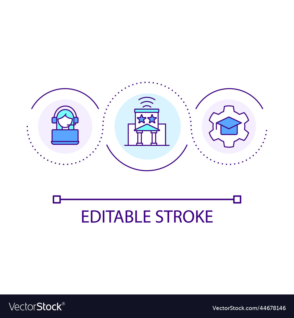 Learning on internet loop concept icon
