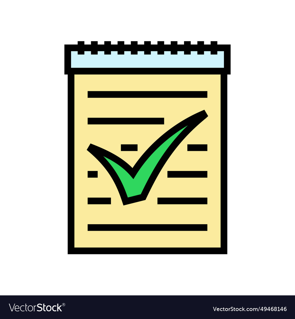 Notepad check mark color icon