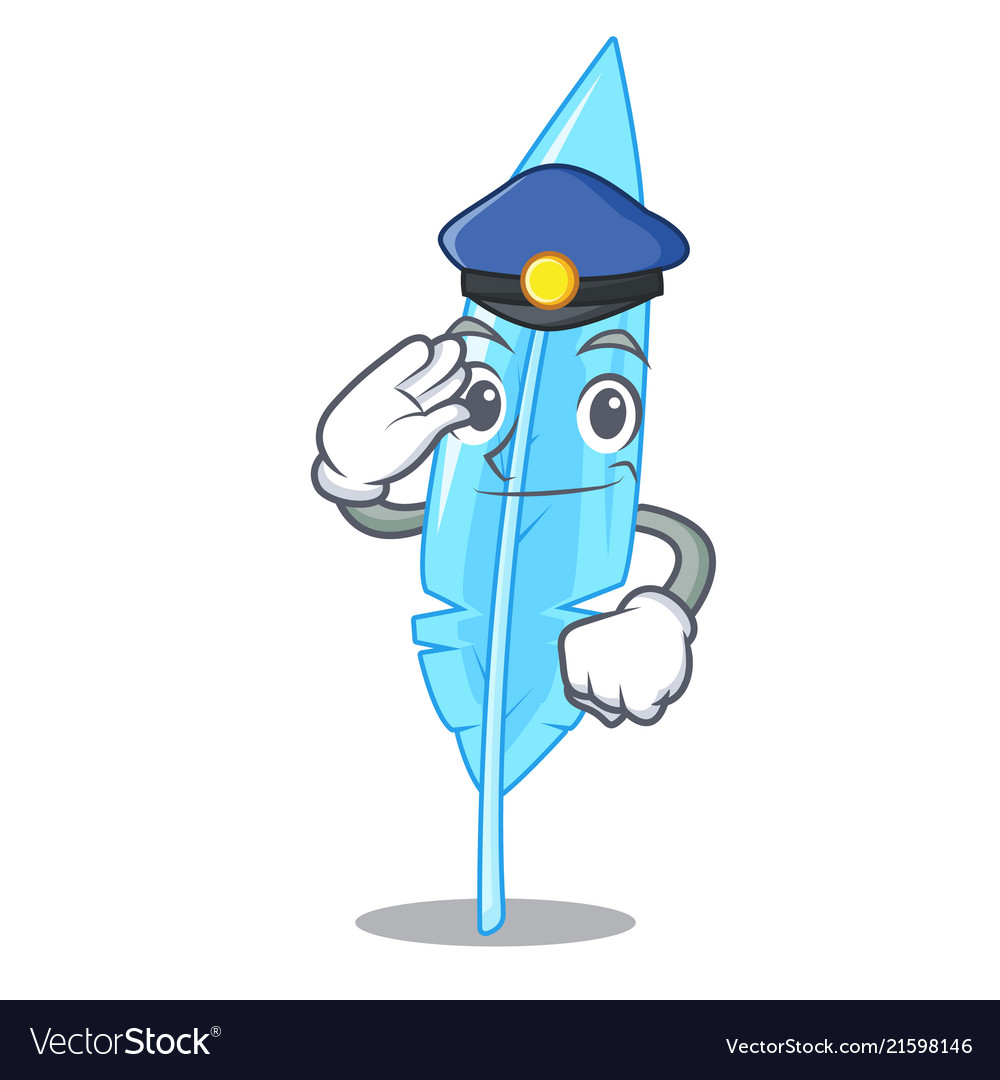 Police feather character cartoon style Royalty Free Vector