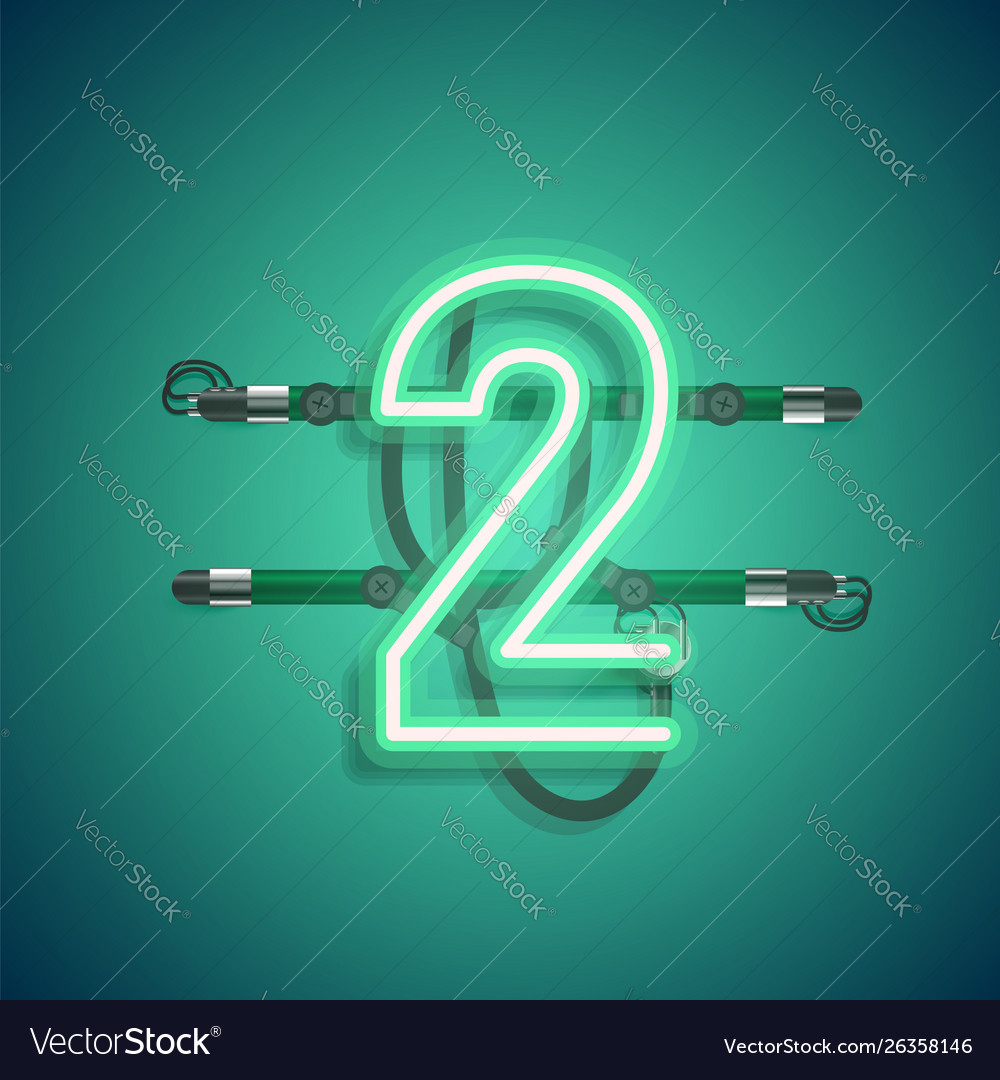 Realistic neon character with wires and console