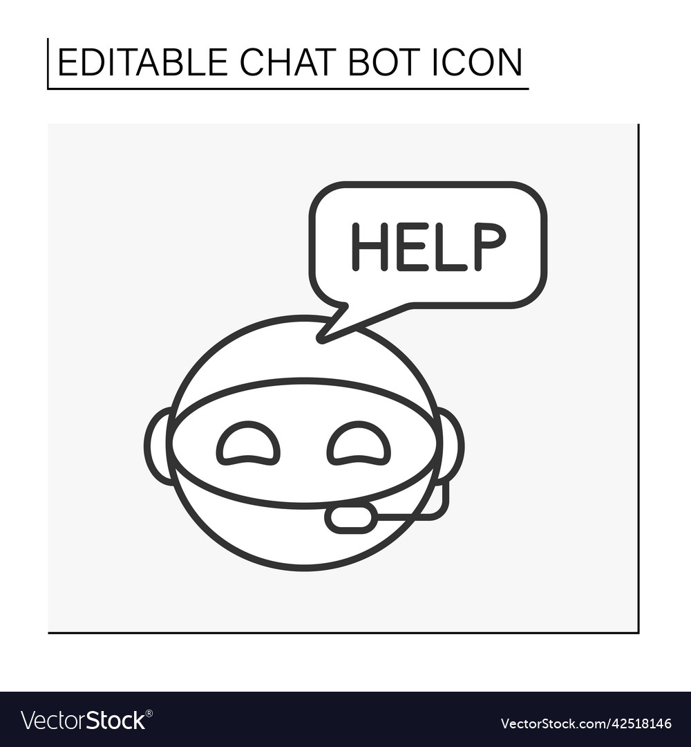 Robot line icon vector image Robot line icon