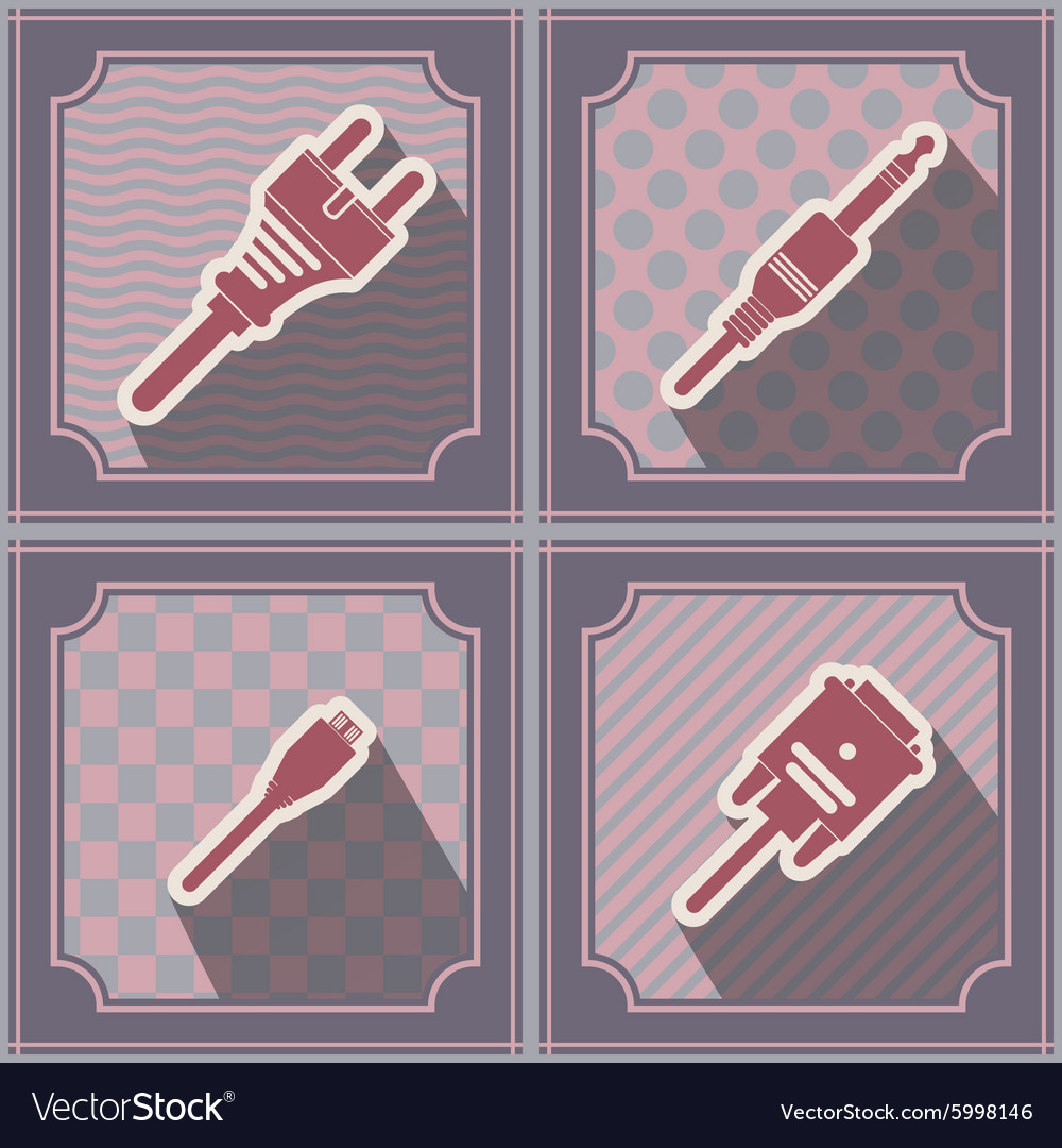 Seamless background with different power cord plug