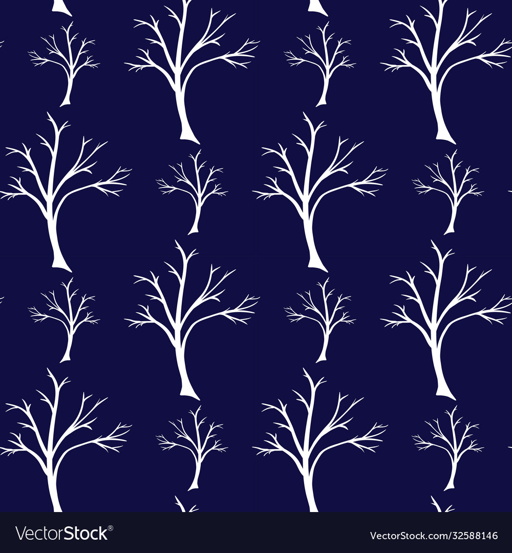 Seamless repeat tree silhouette pattern