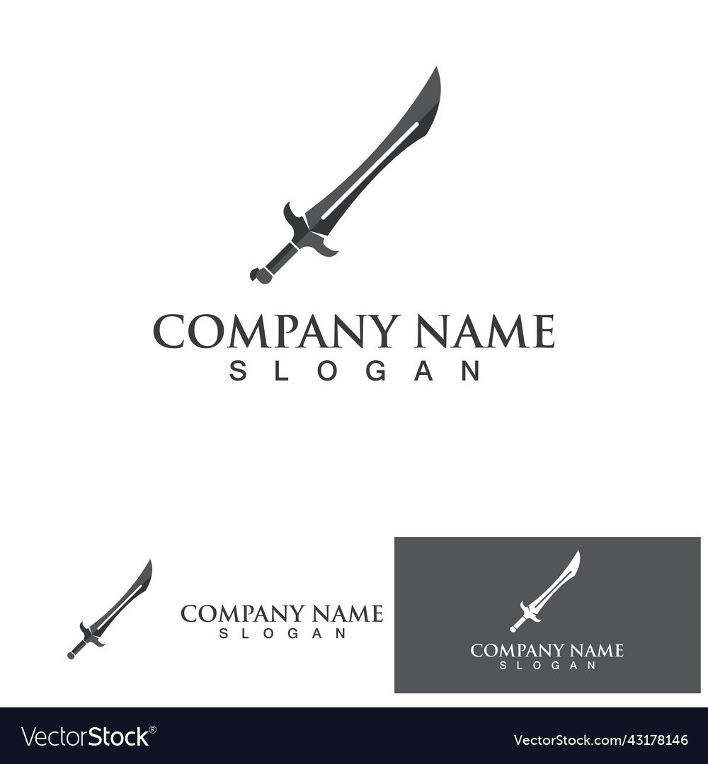 Sword game item symbol logo template