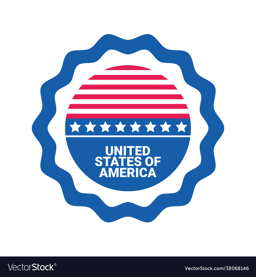 United states america label Royalty Free Vector Image