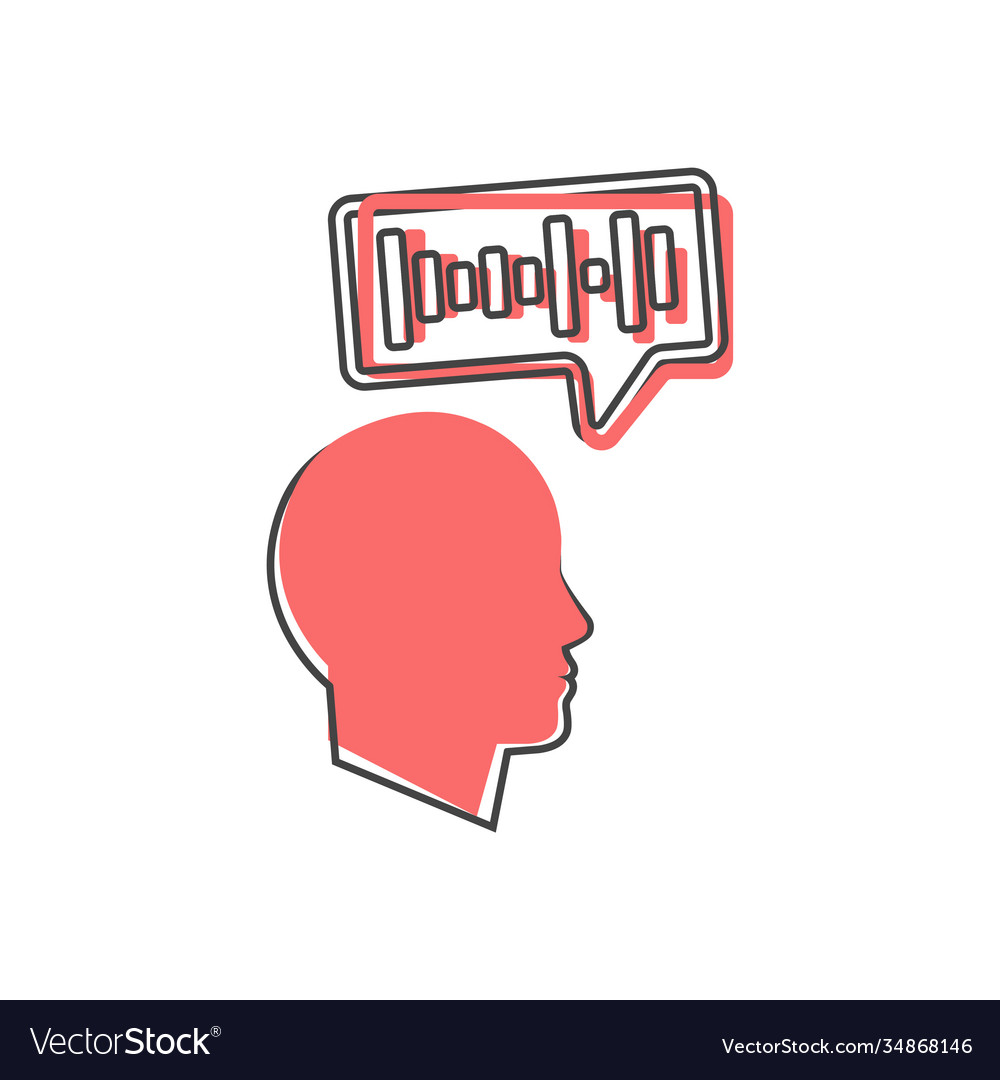 Voice recognition icon user and message