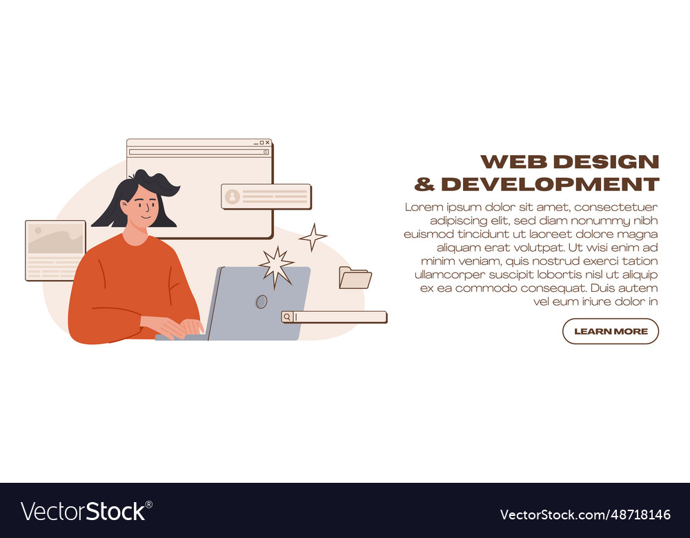 Web ui ux design website development banner vector image Web ui ux design website development banner