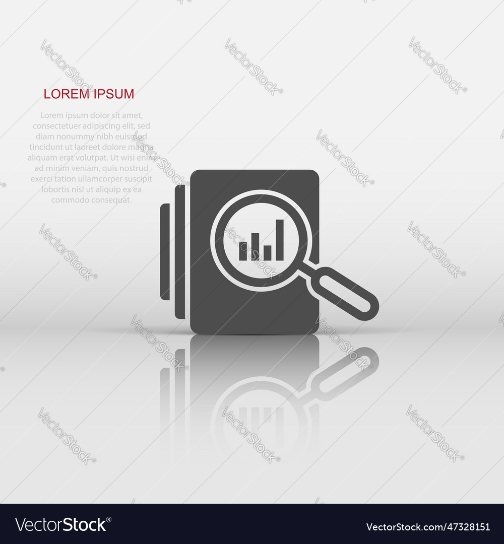 Audit document icon in flat style result report vector image Audit document icon in flat style result report