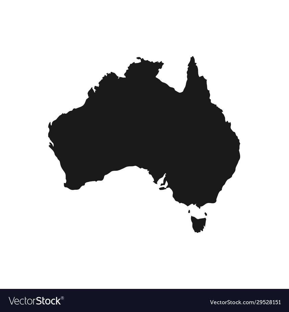 Australia black map isolated on white background Vector Image