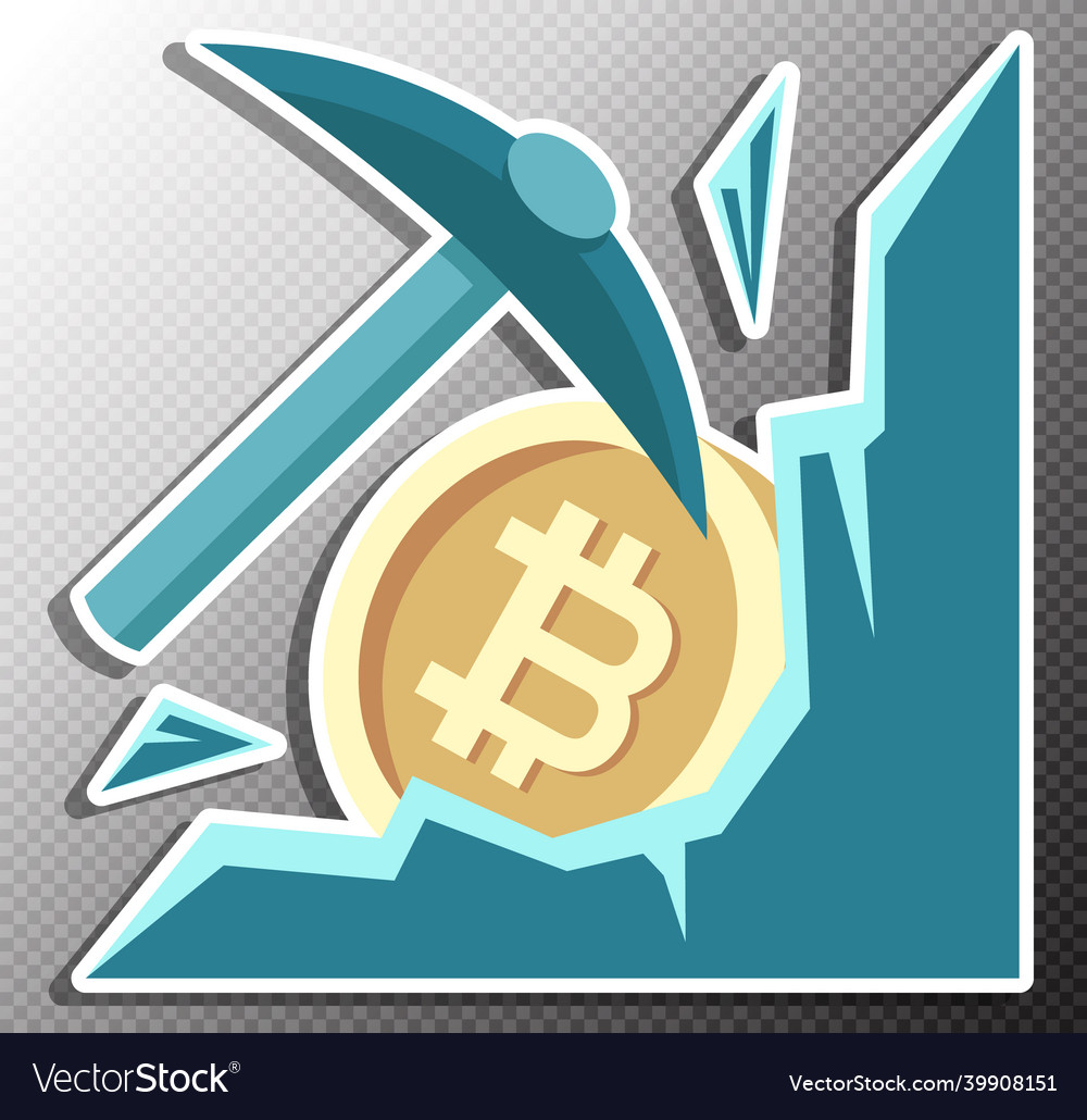 Bitcoin mining in flat style