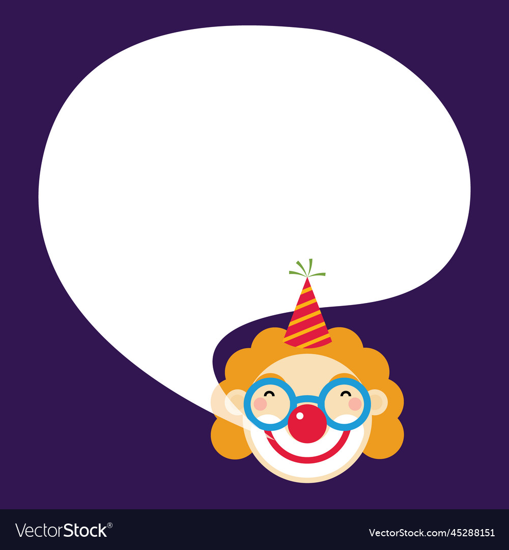 Clown with blank speech bubble Royalty Free Vector Image