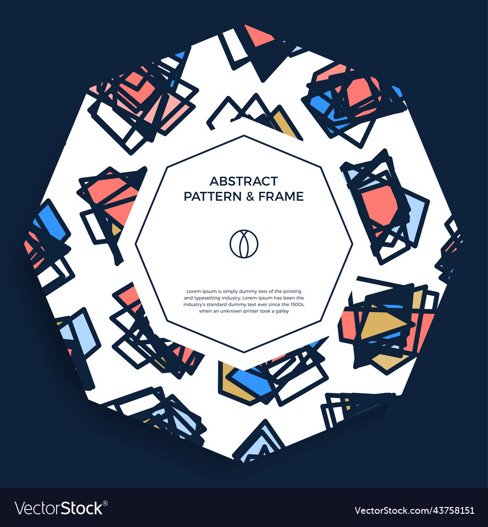 Colorful hand draw abstract shapes frame border Vector Image