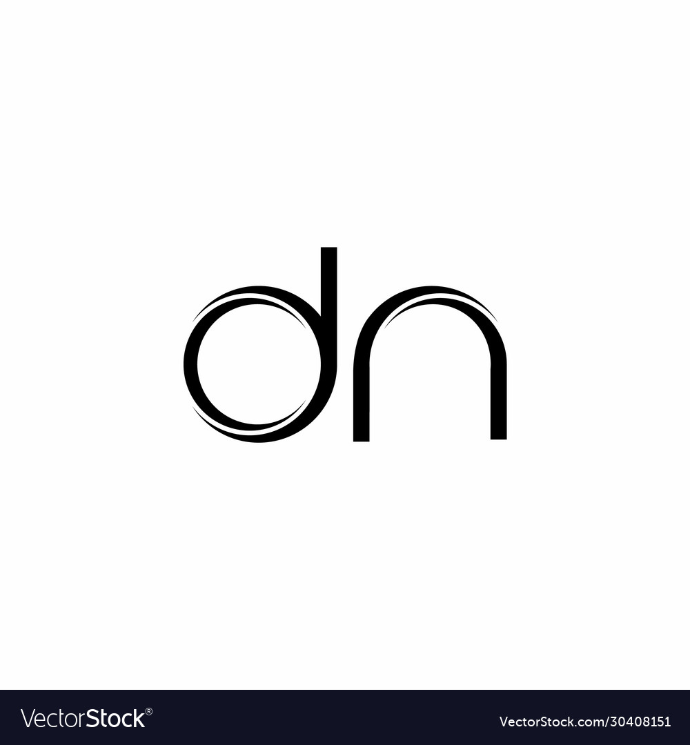 dn-logo-monogram-with-slice-rounded-modern-design-vector-image