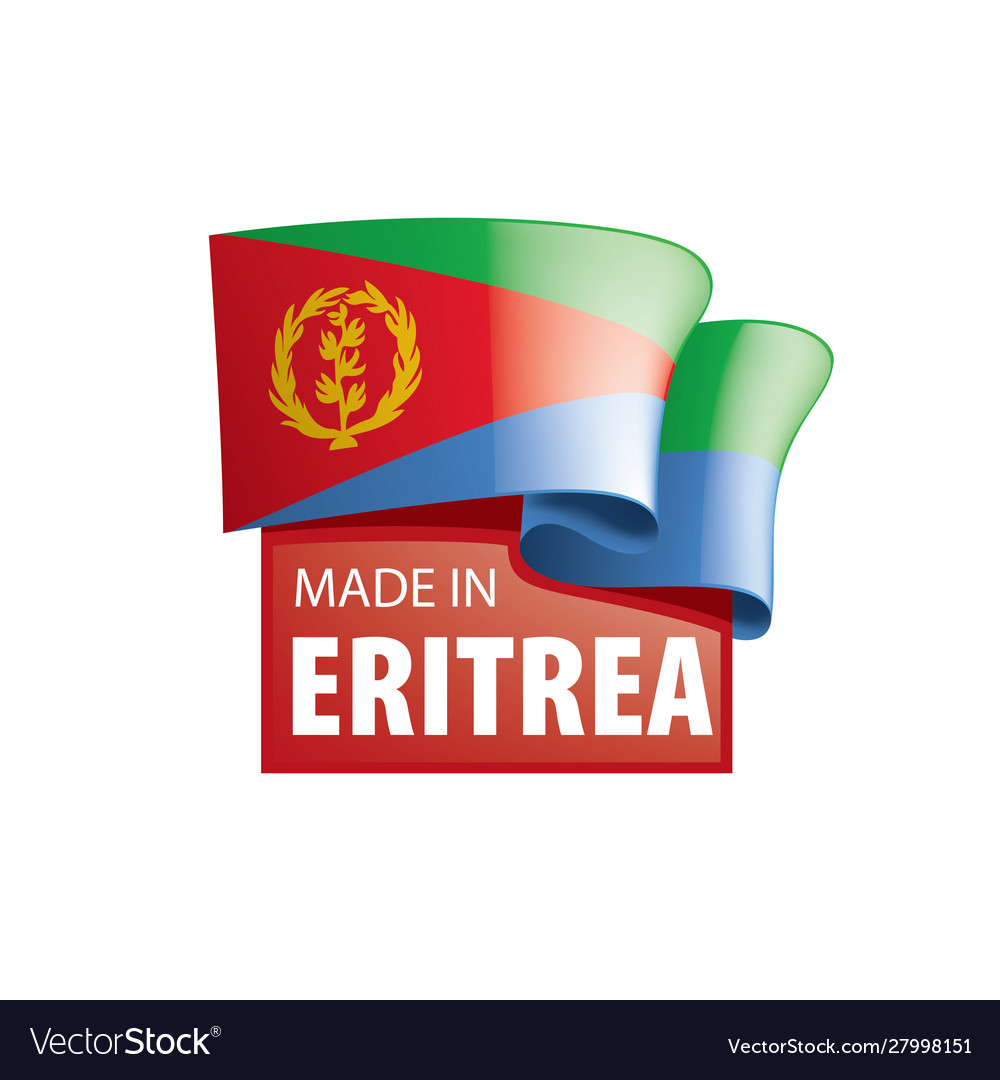 Eritrea flag on a white vector image Eritrea flag on a white