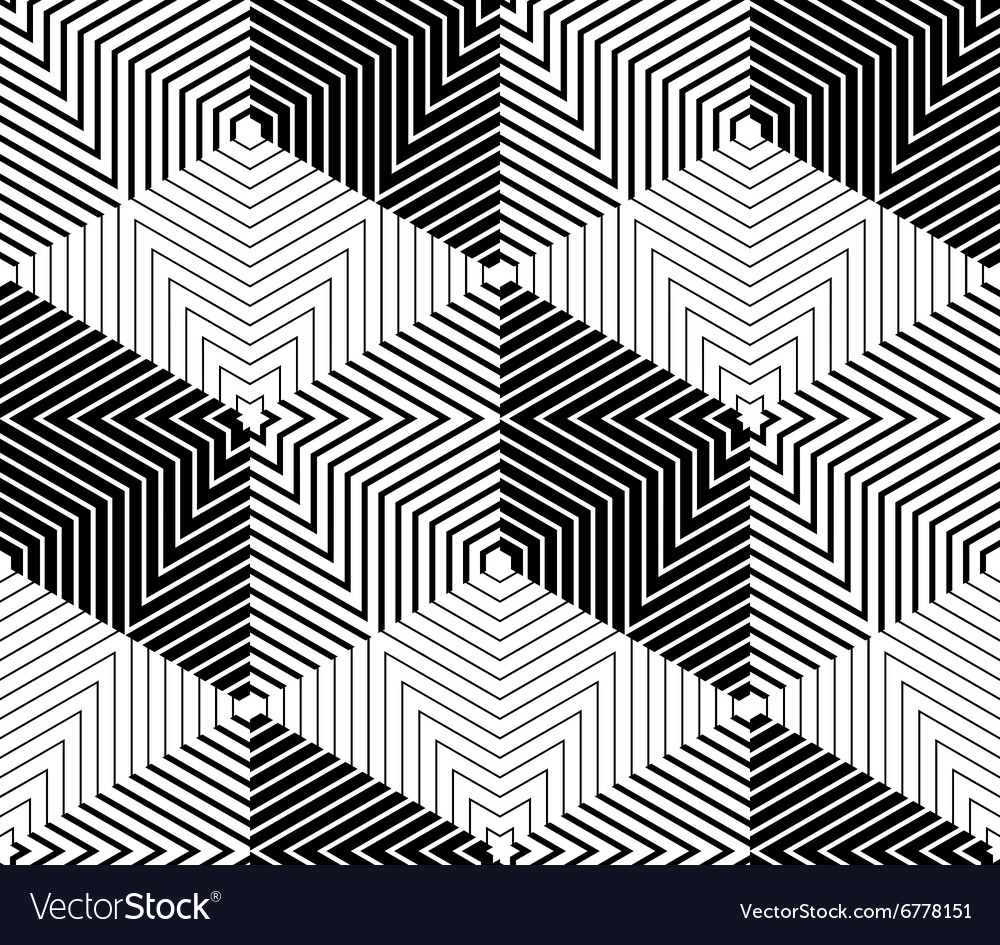 Geometric seamless pattern endless black and white