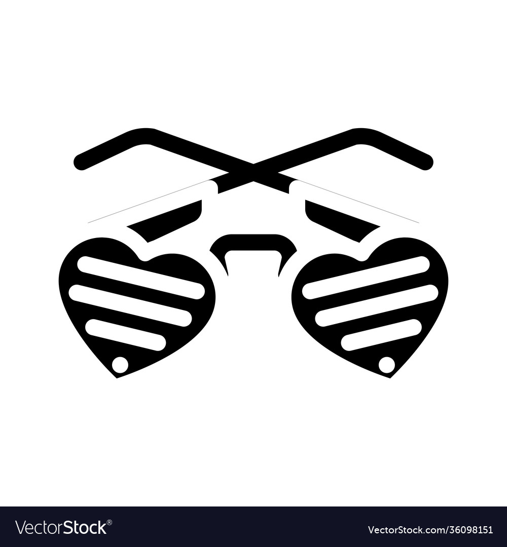 Glasses in heart form glyph icon