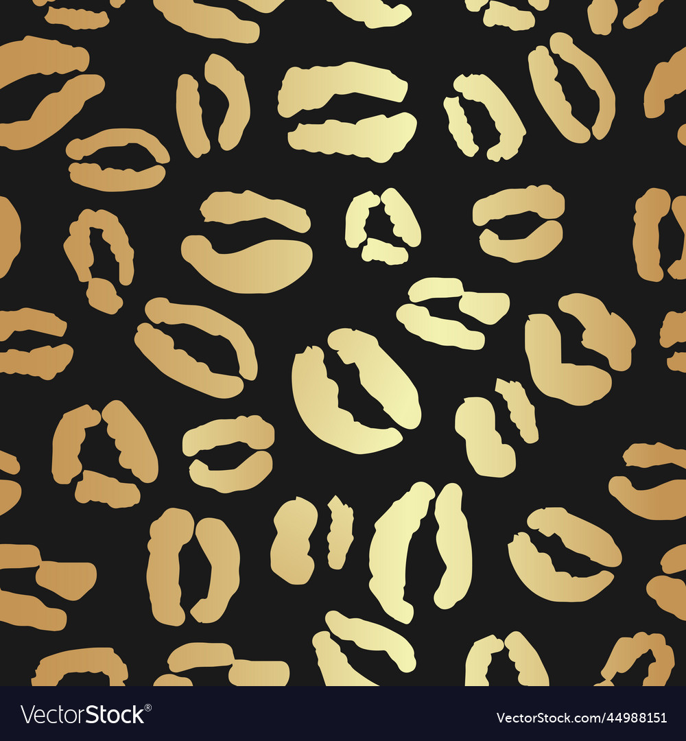 Gold leopard print repeat pattern