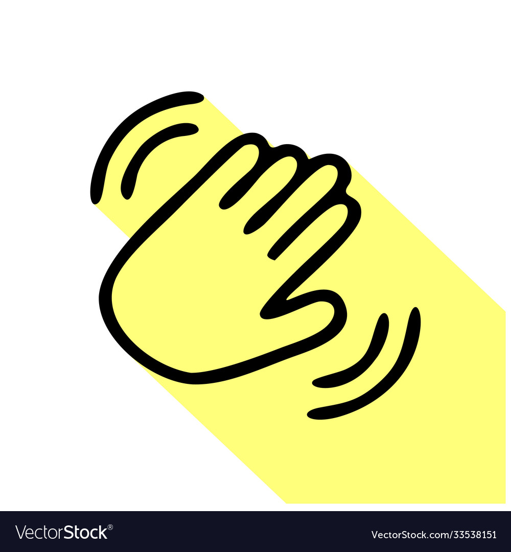 Hello Hand With Waves Icon Goodbye Emoji Vector Image