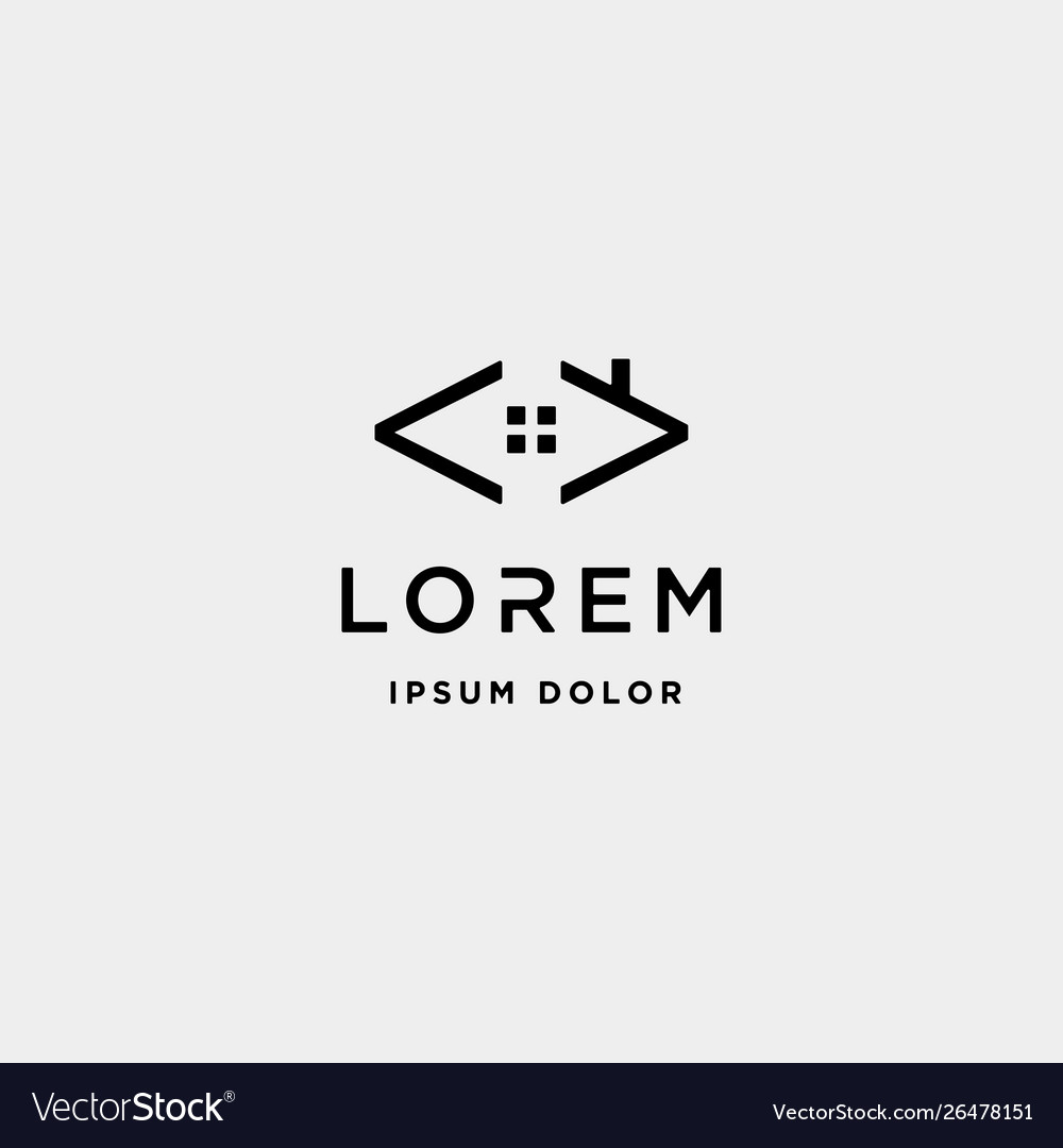 Home code logo design office coder symbol