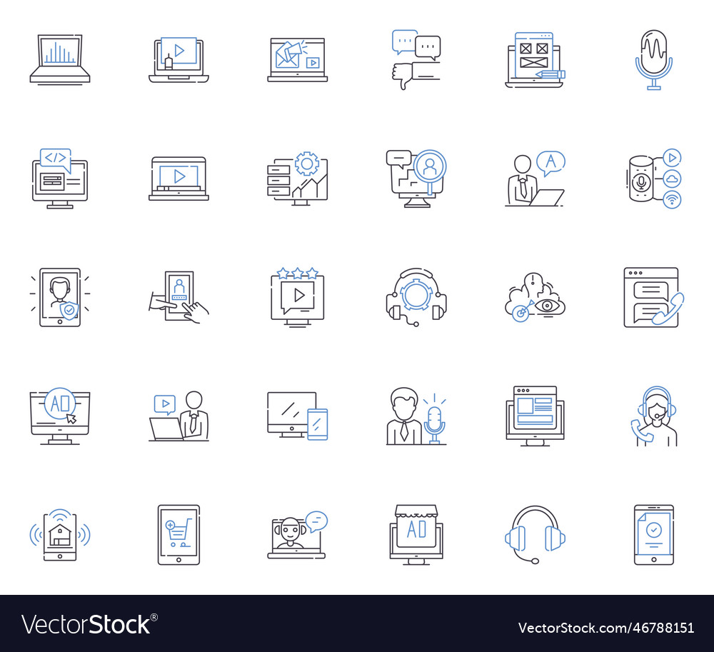 Image editing line icons collection colorization Vector Image Image editing line icons collection colorization