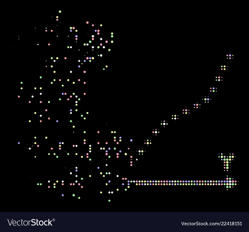 Light dust pixelated halftone dotted function plot vector image Light dust pixelated halftone dotted function plot