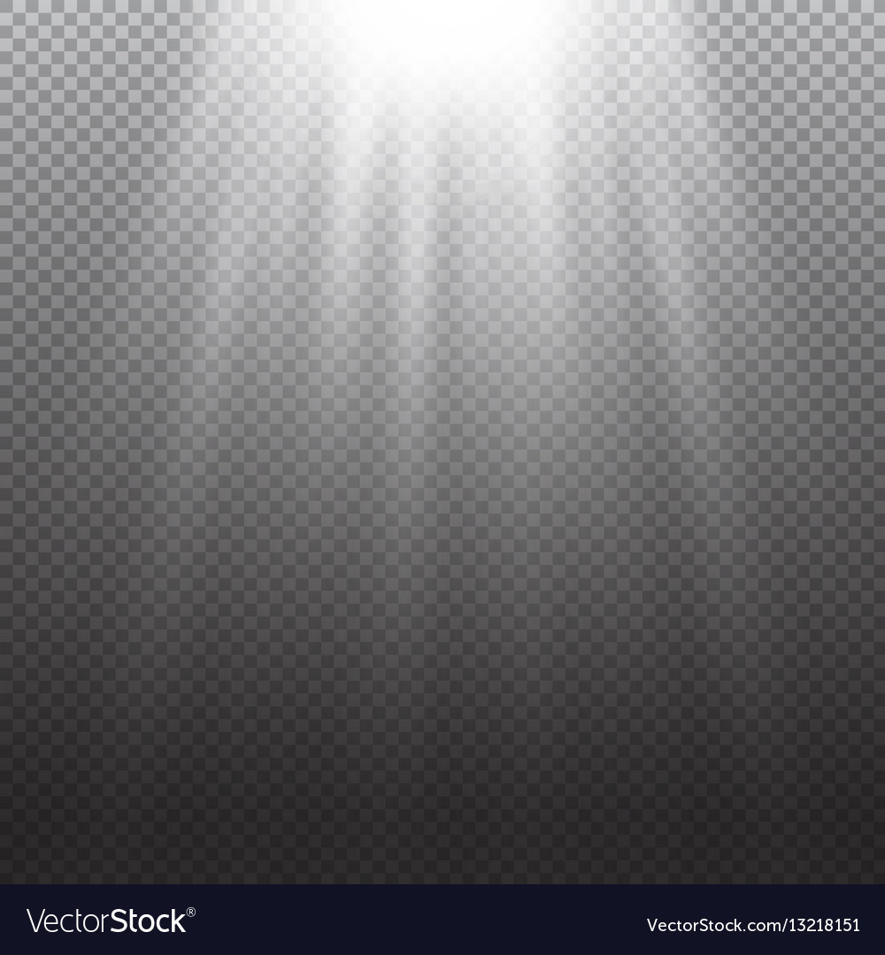 Light effect rays burst on transpare