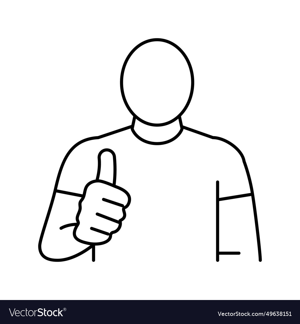 Man shows class line icon Vector Image Man shows class line icon